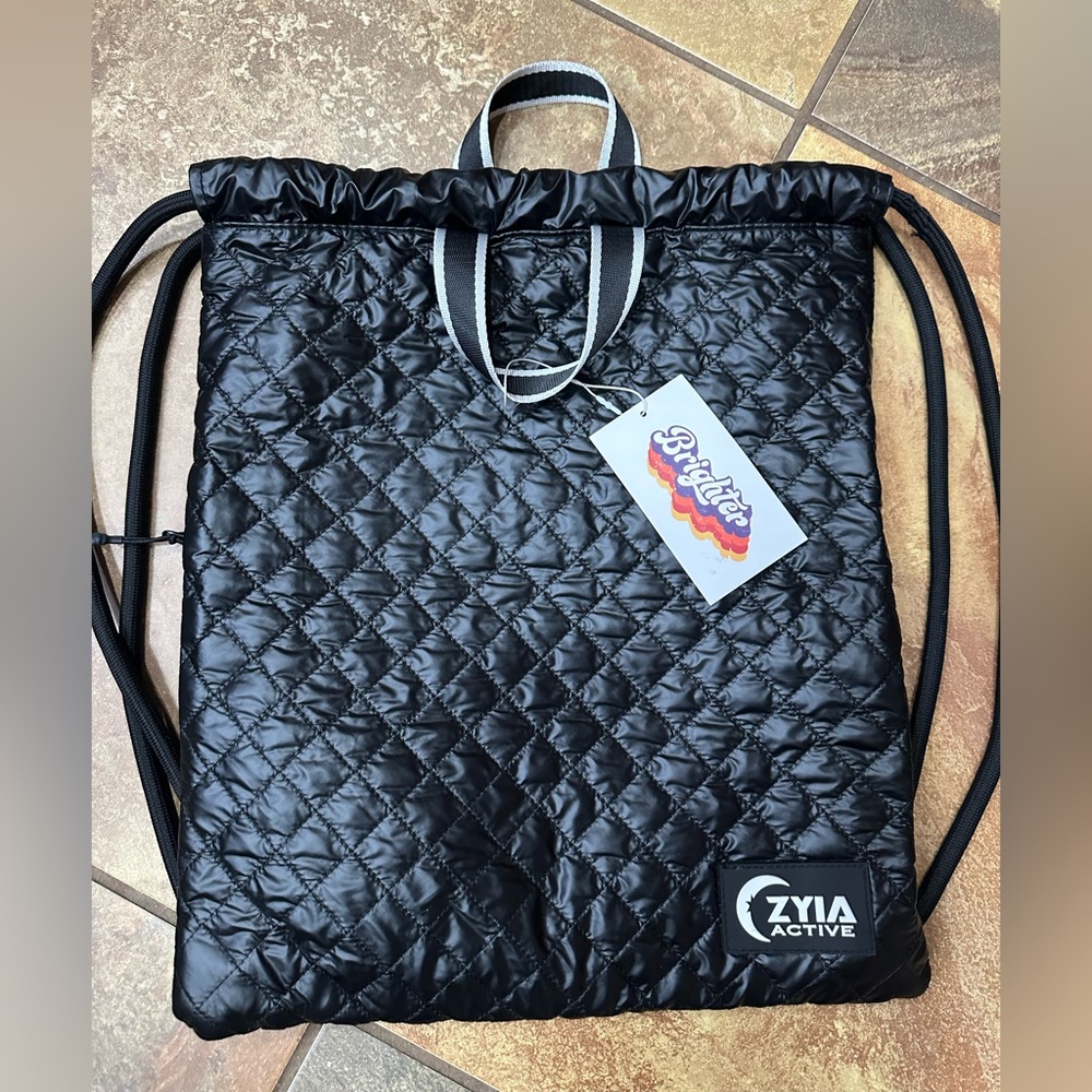 ZYIA ACTIVE GYM BLACK QUILTED BACKPACK